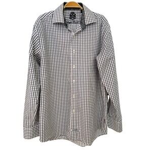 English Laundry Christopher Wicks Button Up Shirt White Black Check / 16-34/35